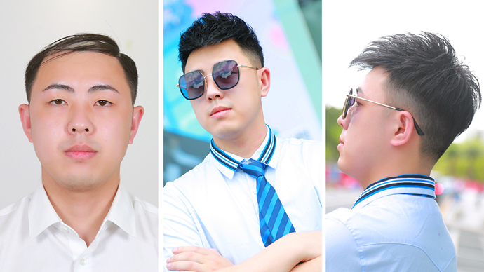 男士飛機頭假發(fā) \